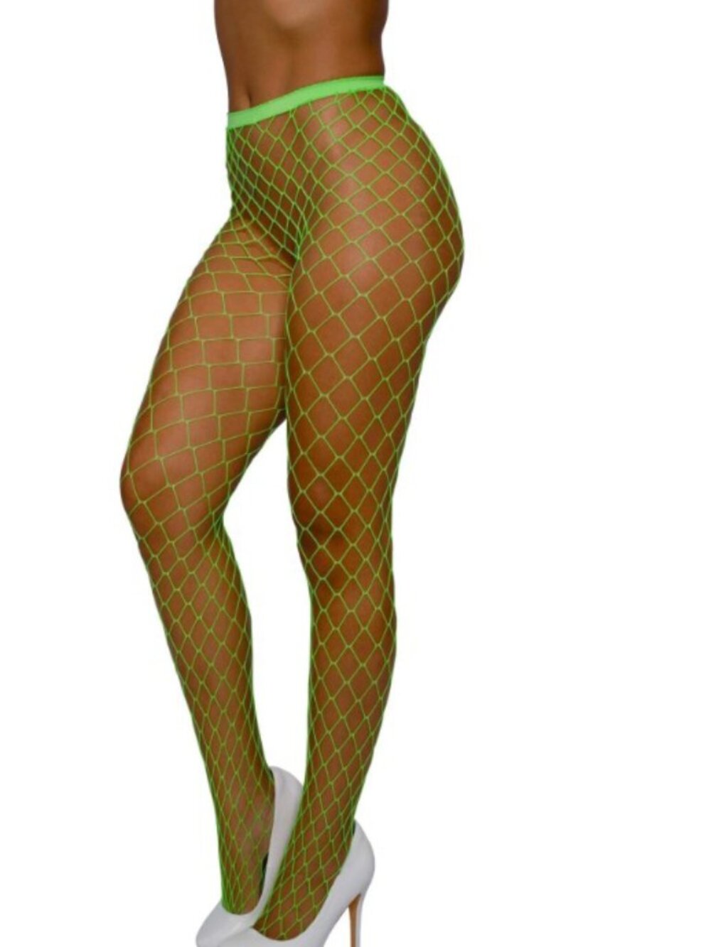 Dreamgirl Neon Lime Fizz Green Fishnet Tights Carnival Costume Women’s
